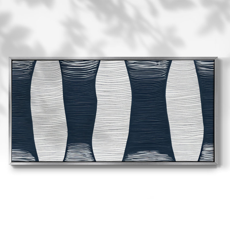 Série abstraite-DCCxxx- Toile tendue avec châssis tendue, prête à être accrochée, H 21 po x l 41 po, Argent argent