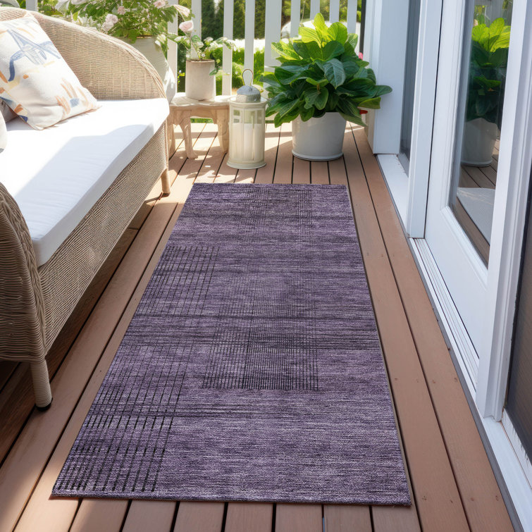 Malchow Washable Striped Indoor / Outdoor Rug