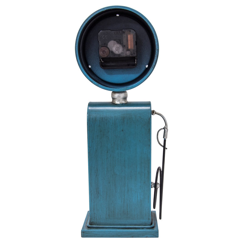Route 66 Blue Vintage Gas Pump Table Clock