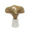 Sculpture en aluminium lis de Calla sur base de marbre blanc - 10,5 x 8 x 9 po - or / blanc