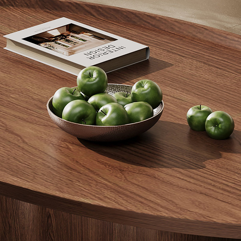 Table à thé ovale en bois massif