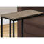 Table d'appoint pour espaces de vie - Stratifié taupe, base en métal noir en métal stratifié, s'adapte élégamment aux espaces