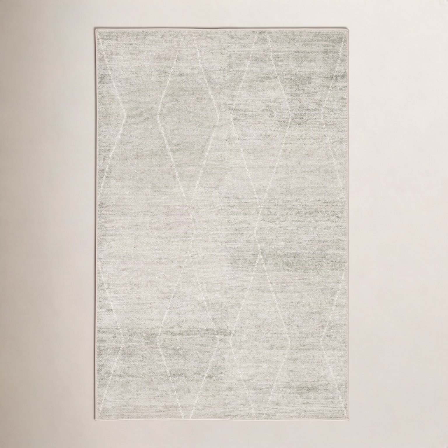 Flensburg Light Blue Ivory Hand-Knotted Rug, Rectangle 10' x 14'