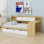 Lit de jour en L en bois avec armoires de rangement et tiroirs de rangement, lit multifonctionnel avec bureau d'étude-43212850-43212847