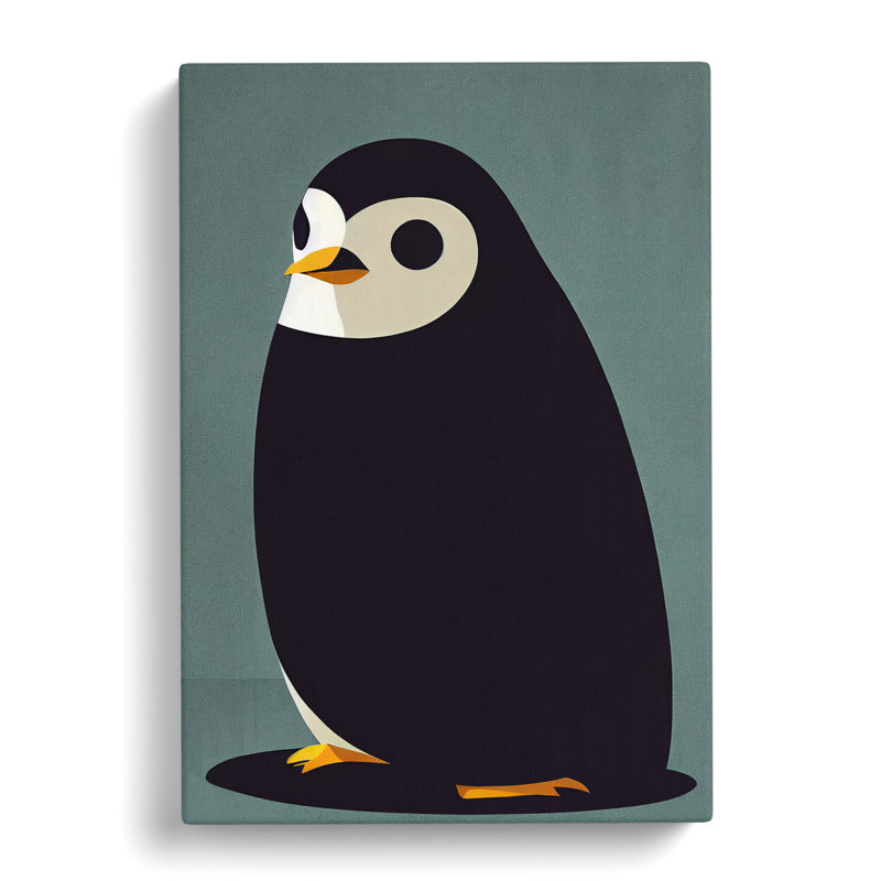 XC1022-3680X Pretty Penguin - Print on Canvas, Wrapped Canvas, 50cm H x 35cm W x 2cm D