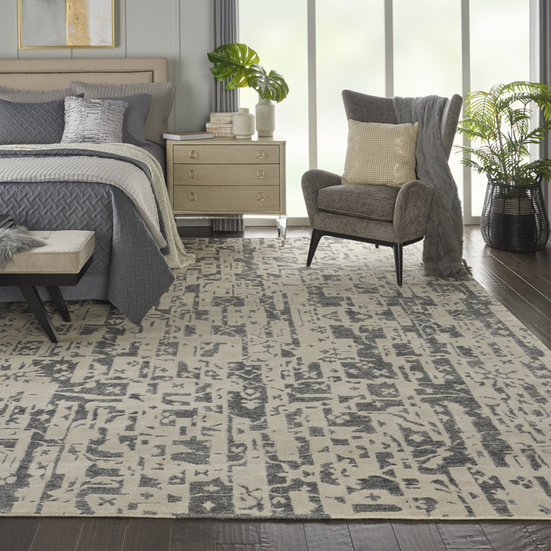 Nourison Tinita 8'6" x 11'6" Ivory Grey Modern Indoor Rug, Rectangle 8'6" x 11'6"