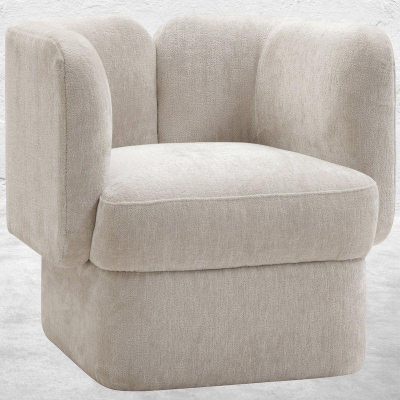 Chaise d'appoint en peluche à l'ancienne