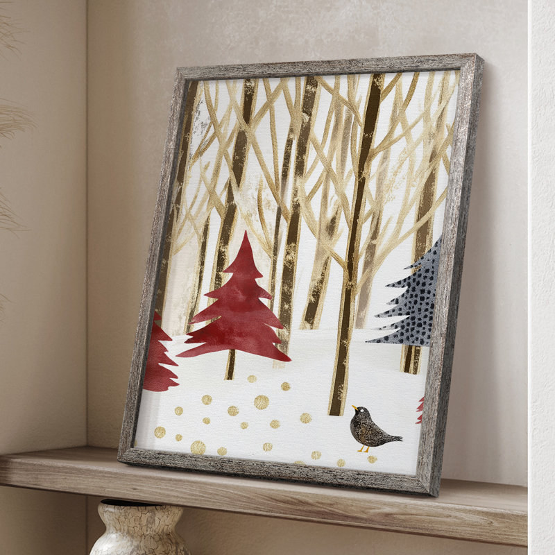 Christmas Holiday Art CDVII, reproduction d'art encadrée - bois massif, H 11 po x l 9 po