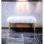Banc de 300 lb avec fausse fourrure blanche et or 37,22 po Largeur du coussin