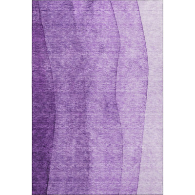 Premium Machine Washable Prisco Purple Rug