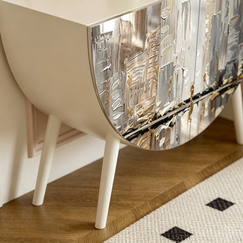 Modern Painted White Solid Wood Sideboard