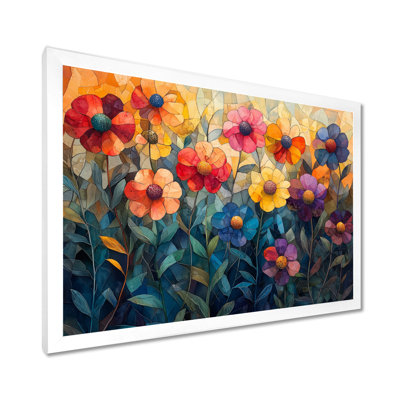 Irruj prairie géométrique aux teintes mélangées Wildflower Cubist II - fleurs sauvages, art mural