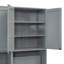 Lit escamotable simple simple avec placard, tiroirs et bureau - gris