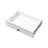 White Fold-out Desk With Storage Shelf And Drawer - Ideal For Home Office Decoration Convertible Cabinet Functional Use