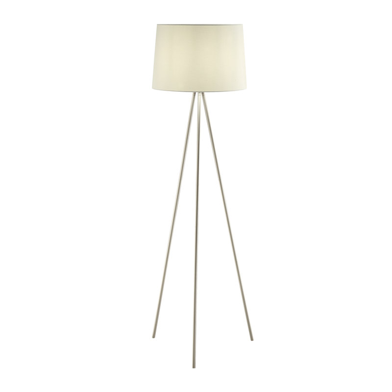 Shirlee 61'' Satin Nickel Tripod Floor Lamp