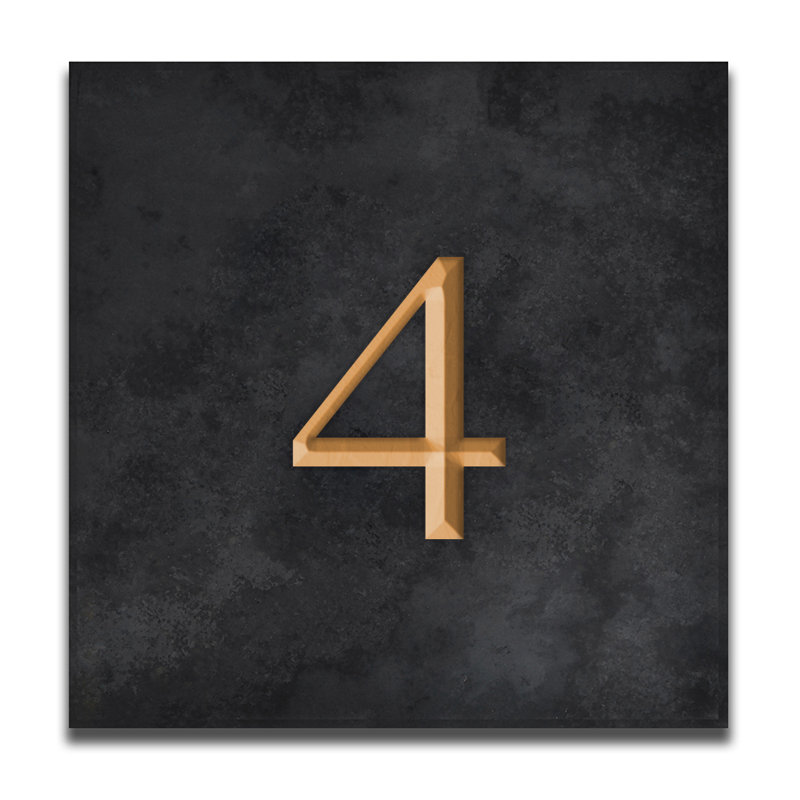 Velia 17.78cm H Stone House Number, 4, Gold