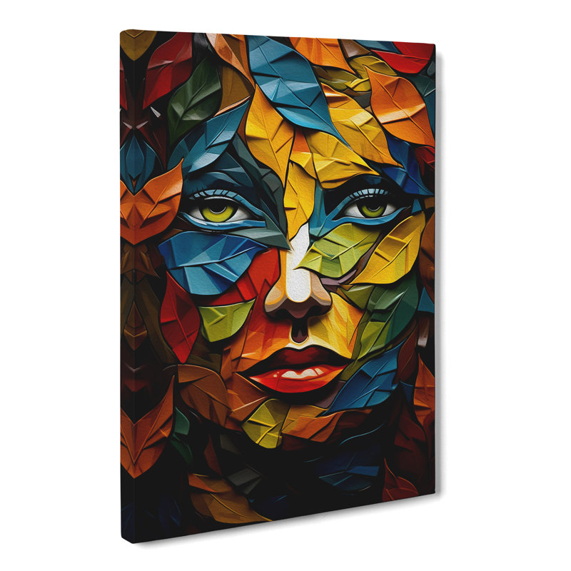 Leaf Cubism Art - Wrapped Canvas, 60cm H x 40cm W x 3cm D