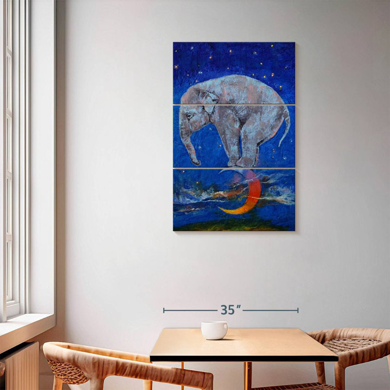 Brampt Baby Elephant Moon, 57" H x 36" W