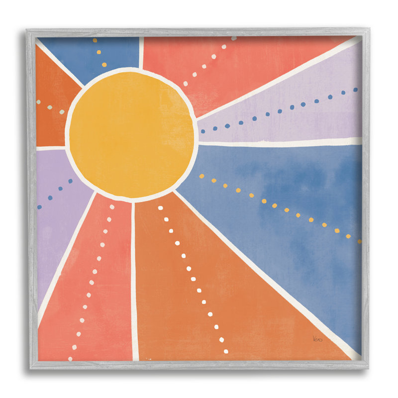 «Playful Sun Rays Polka Dot Stripe» par Veronique Charron - impression sur toile tendue, H 17 po x l 17 po x P 1,5 po