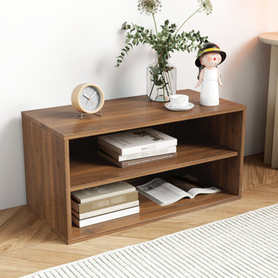 Organisateur de rangement pour armoire empilable - monté, 28,81 * 14,09 * 14,23 pouces, idéal pour l'organisation à la maison, les livres, les vêtements, les cadres, les souvenirs, l'abat-jour en noyer, le panneau de particules et le support