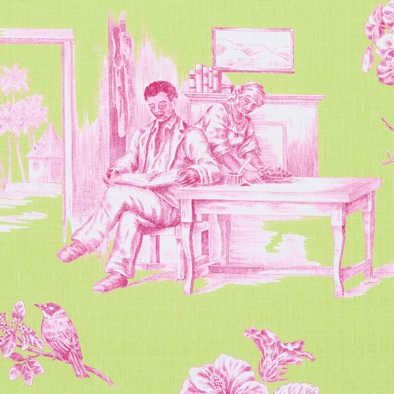 Toile Schumacher x Victor Glemaud, Rose / vert
