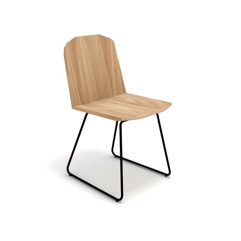 Facette Solid Wood Writing Desk, Natural Oak