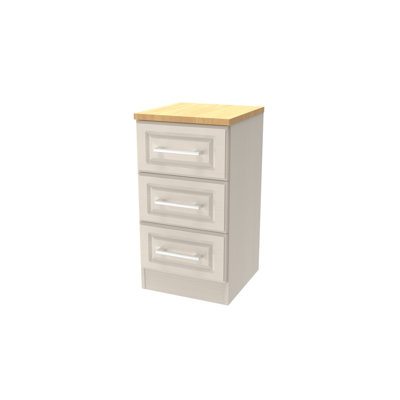 Kent Fully Assembled Kent 3 Drawer Bedside Cabinet Kashmir