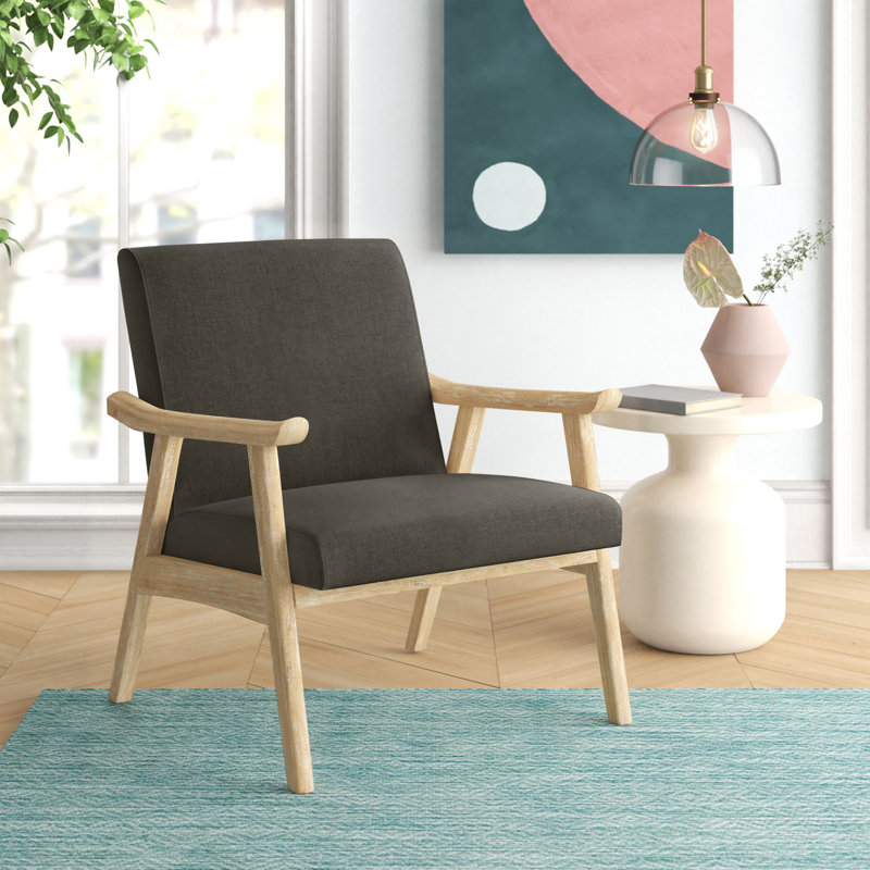 Méridienne en polyester de 27,25 po de largeur Albury, Polyester à 100 % de couleur lin, Naturel