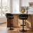 Modern Woven Green Fabric Tufted Back Swivel Bar Stools With Adjustable Height Black Metal Base And Footrest Stylish Stools For Kitchen Counter Breakfast Bar Or Home Bar, Set Of 2-2020868910-2024881640