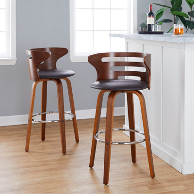 Tabouret de bar Mid-Century moderne à hauteur fixe avec pivot