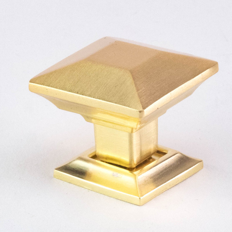 Arcadia Square Knob, Brass