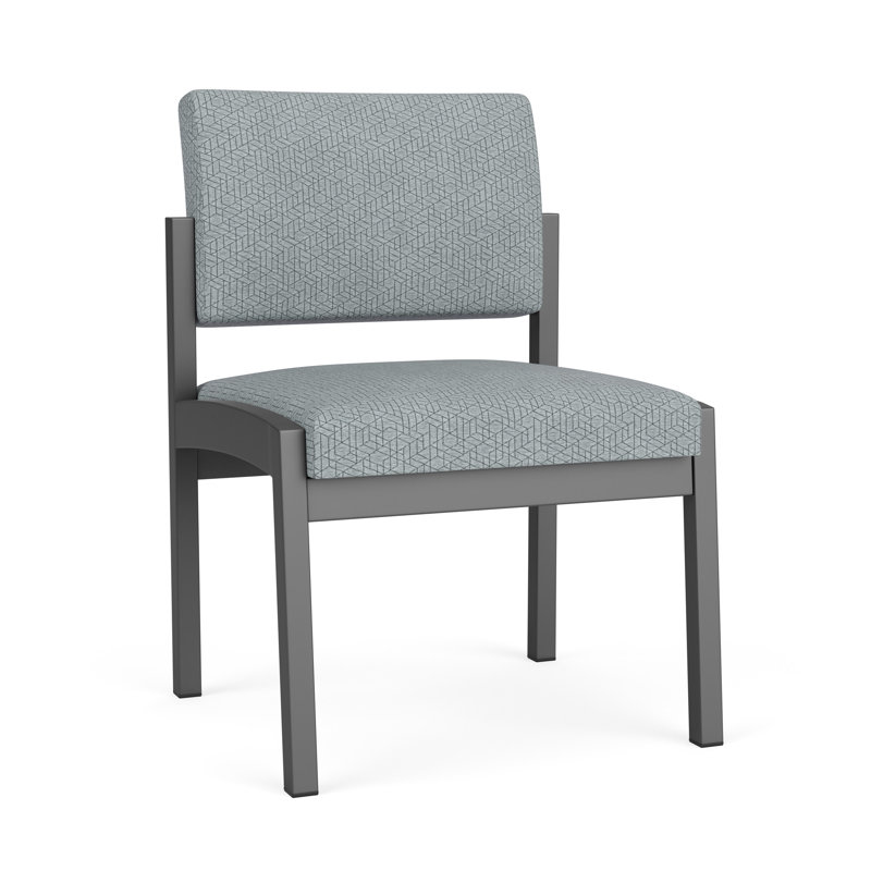 Chaise sans accoudoirs en acier Lenox, Gris anthracite, Noir Patriot Plus - nettoyez le vinyle avec un lin