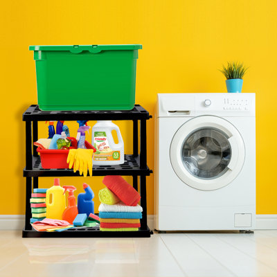 Étagère de rangement robuste à 3 niveaux pour garage, garde-manger et buanderie Nancilee, l 36 po x P 18 po x H 38 po, blanc