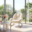 Mid-Century Corduroy Upholstered Rocking Chair with Memory Foam Cushion Solid Wood Leg for Living Room