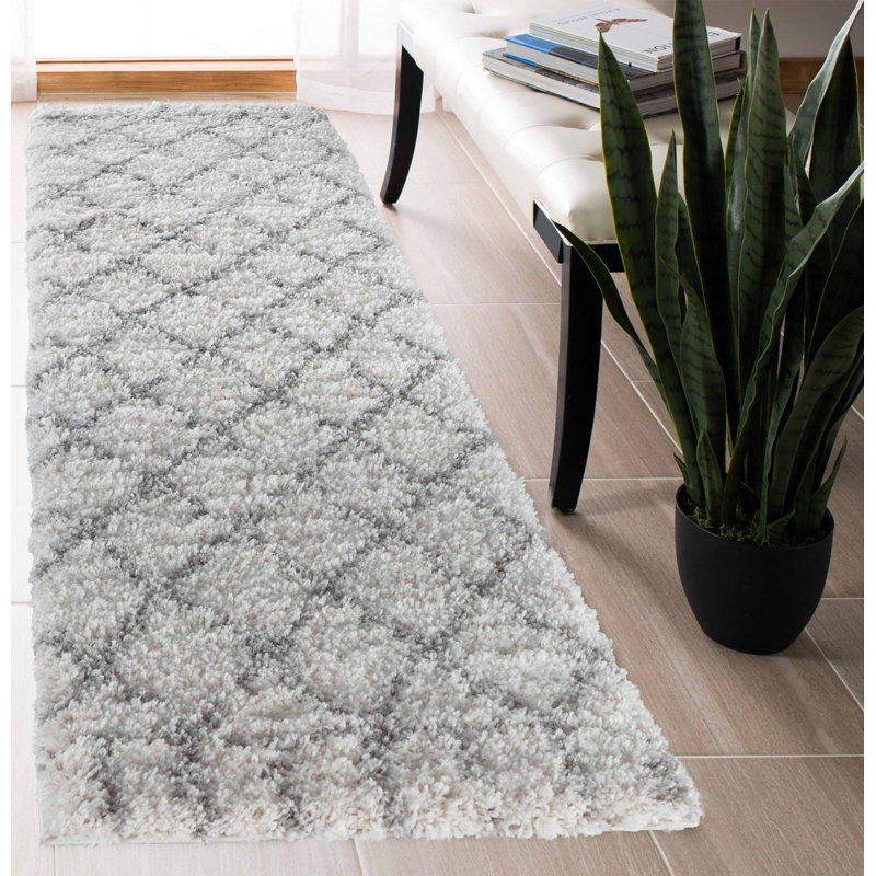 Tioga Geometric Shaggy Area Rug, Runner 60 x 220cm