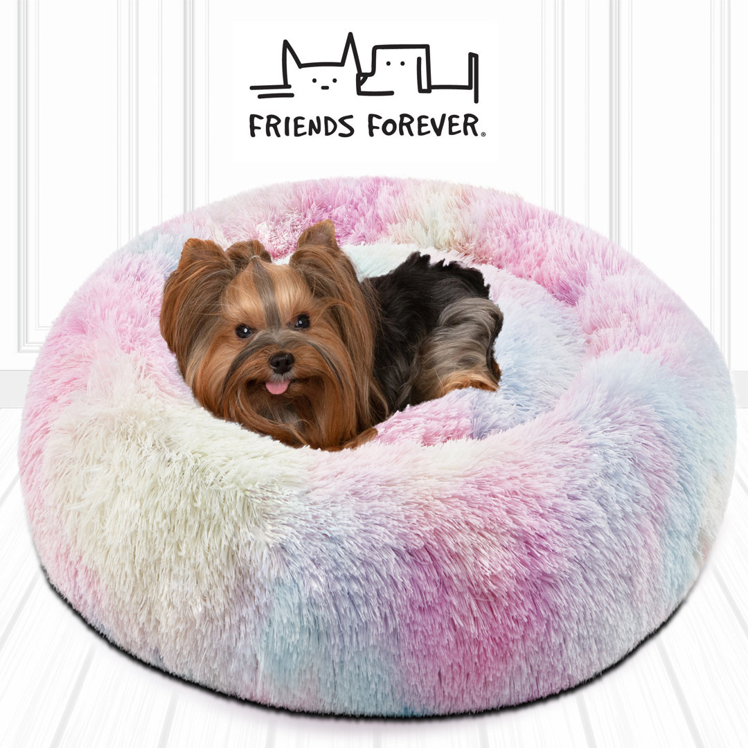 Donut Faux Fur Self Warming Pet Bed Friends Forever 