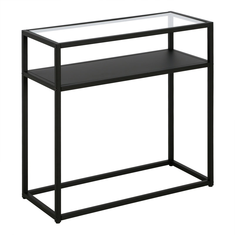 Ada Blackened Bronze Metal & Glass Rectangular Side Table