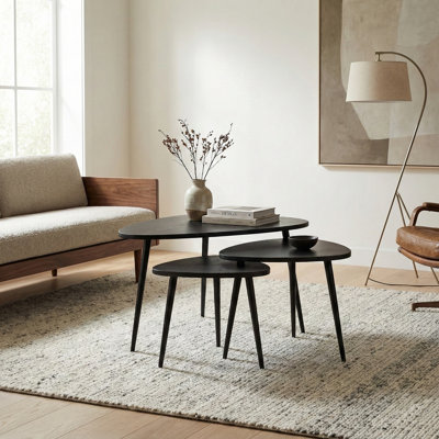 Ensemble de 3 tables gigognes Drift - Noir