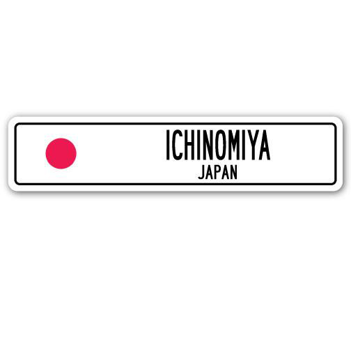 Plaque de rue en aluminium Ichinomiya, Japon, H 7 po x l 30 po x P 1 po