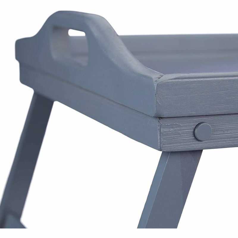 Soeren Rayon From Bamboo Tray Bed Tray Table with Handles And Foldable Legs Multipurpose Lap Tray (Grey)