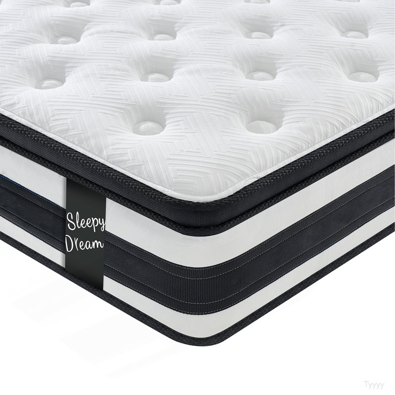 Matelas hybride à ressorts ensachés 12 pouces Oeko-Tex100