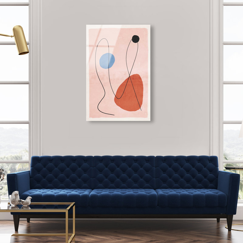 Conneting Color Points High-Gloss Frameless Acrylic Glass Wall Art Abstract Print by Oliver Gal, Ready to Hang, 10 x 15