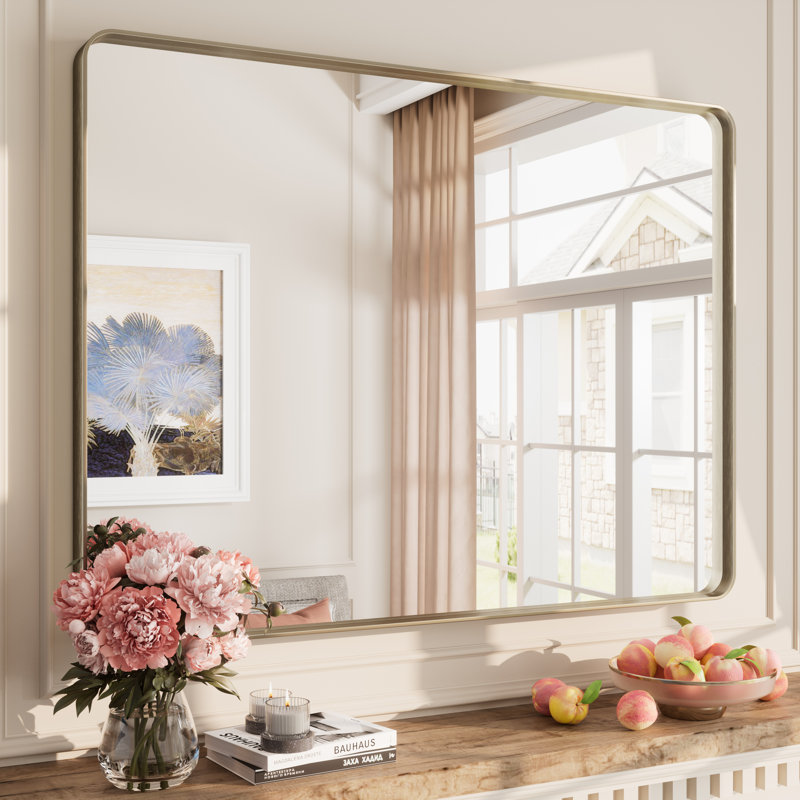 Miroir mural Aevar, 40 po x 30 po, Bronze brossé