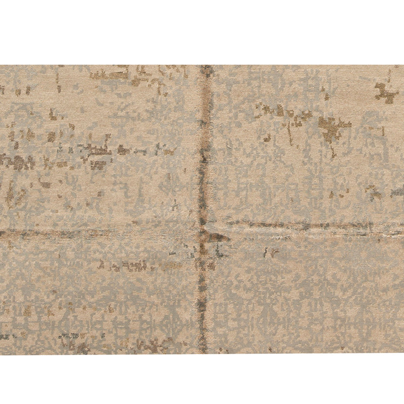 Tapis beige / gris / brun noué à la main de haute qualité