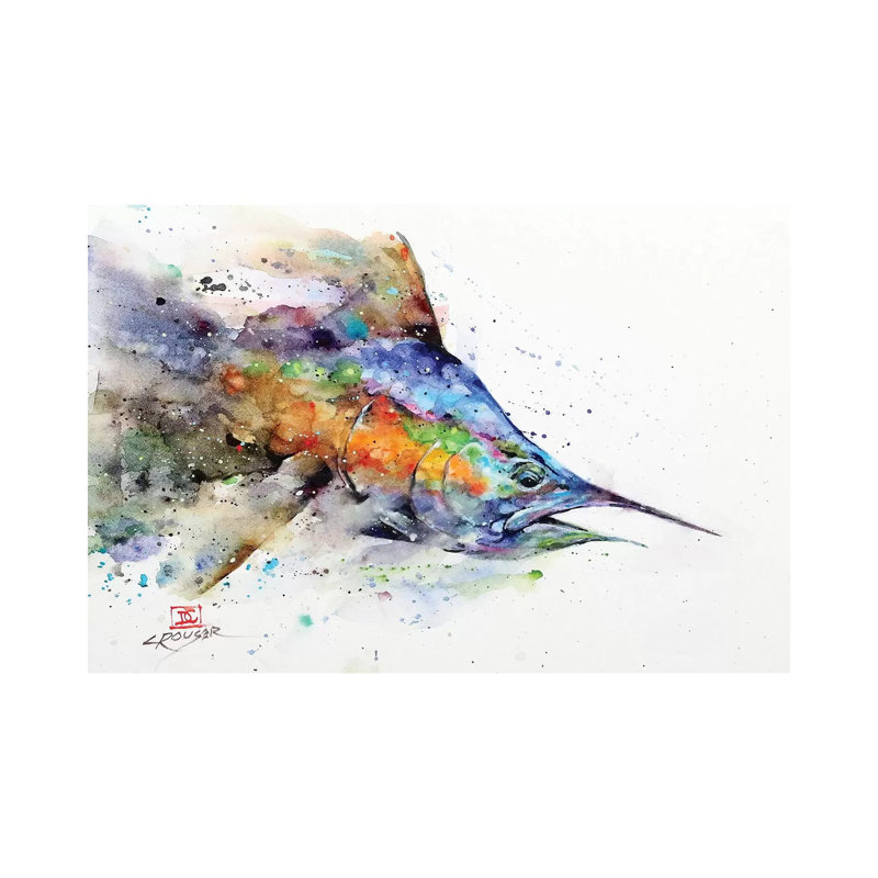 Marlin par Dean Crouser - reproduction d'art sur toile tendue, H 12 po x l 18 po x 1,5 po