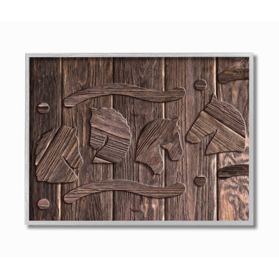 " Unicorn Rustic Etch Wood Grain Brown Digital Design " by Ziwei Li