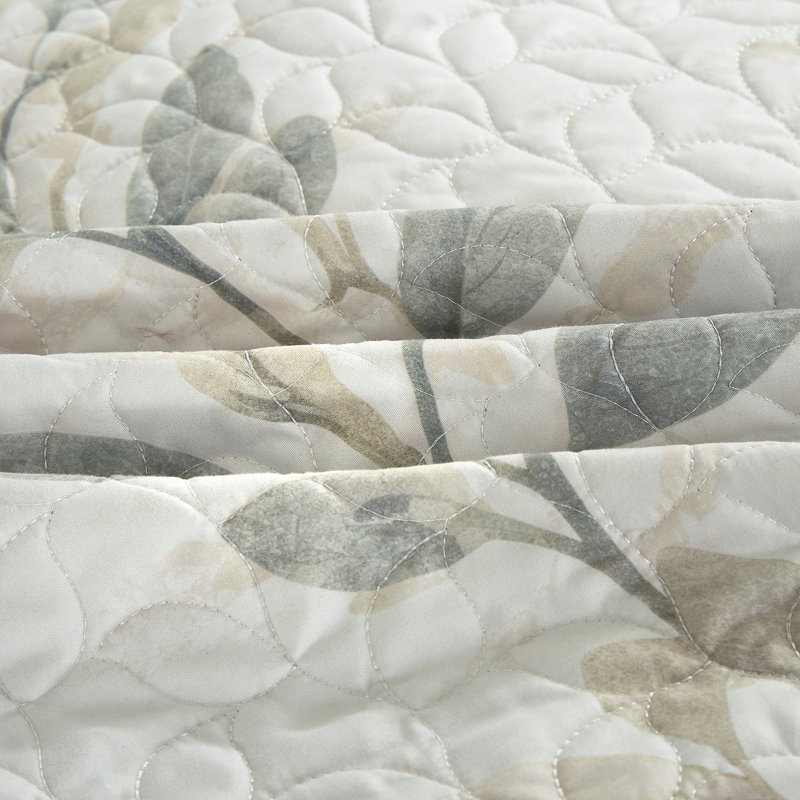Ensemble de courtepointe Sage Leaf Botanical, Grand lit