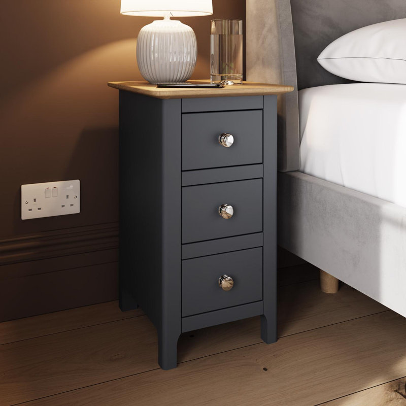 Clary 3 Drawer Bedside Table, Blue