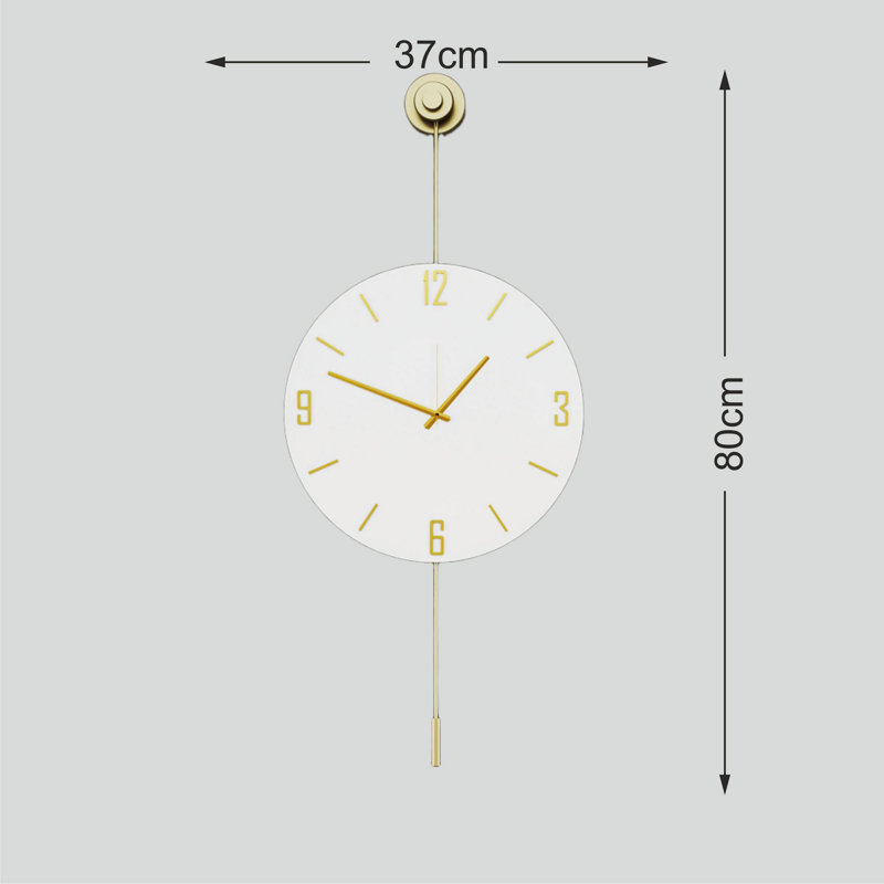Horloge murale décorative en métal, Doré
