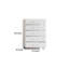 Commode haute 50 po Ruo, 5 tiroirs, base en chrome, bois blanc